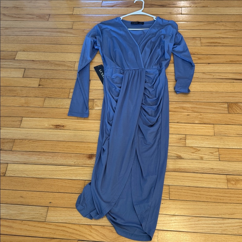 Luxedo Size Small Elegant Blue Long Sleeve Dress